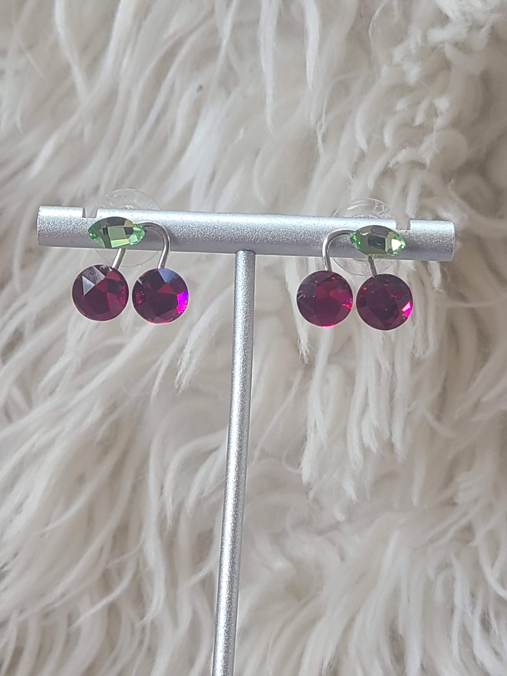 Swarovski Crystal Cherry Post Earrings - Good Condition - Picture 2 of 10